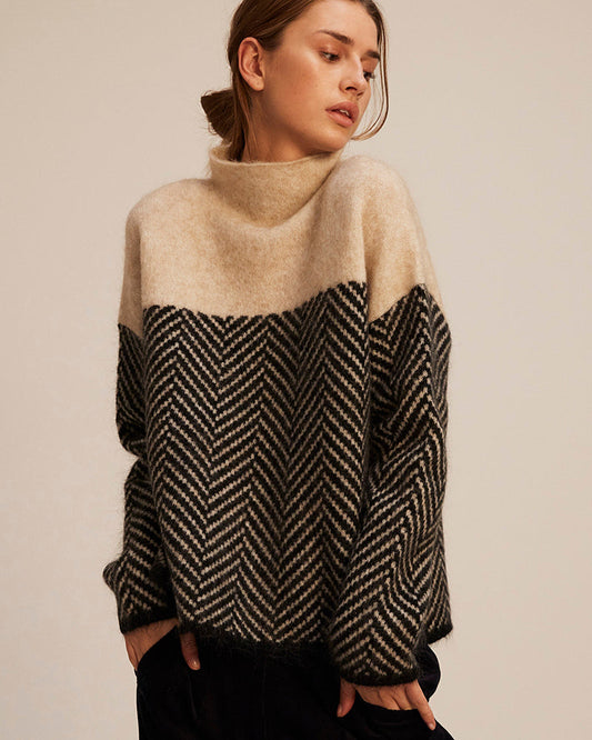 Pull Oversize À Col Montant En Cachemire